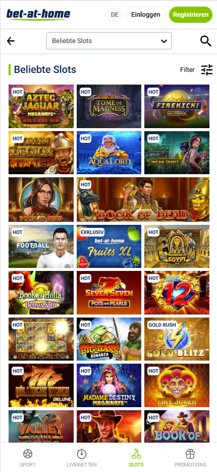 Automatenspiele von bet-at-home auf dem Handy